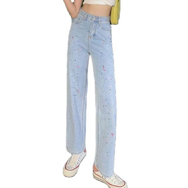 women's jeans 5xl large size fashion high waist wide leg 2021 fall straight pants, Blue
women's jeans 5xl large size fashion high waist wide leg 2021 fall straight pants, Blue