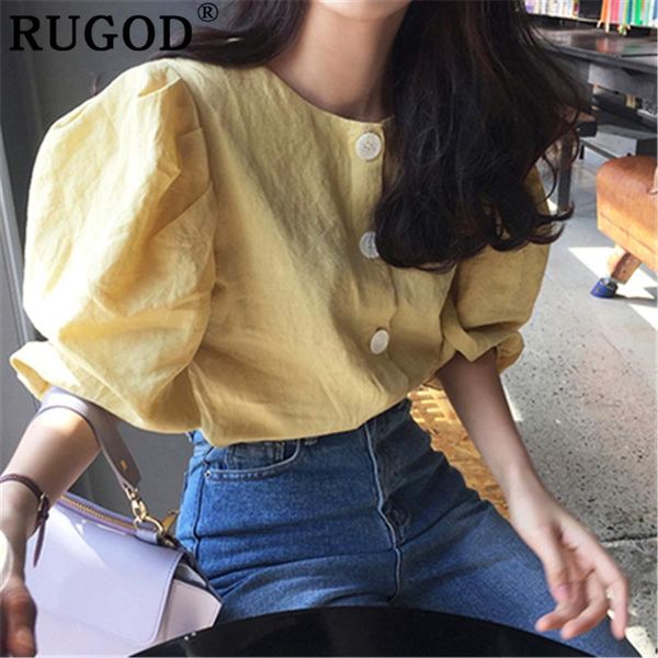 women's blouses & shirts rugod vintage solid women blouse fashion single breasted office ladies korean elegant puff sleve yellow and, White
women's blouses & shirts rugod vintage solid women blouse fashion single breasted office ladies korean elegant puff sleve yellow and, White