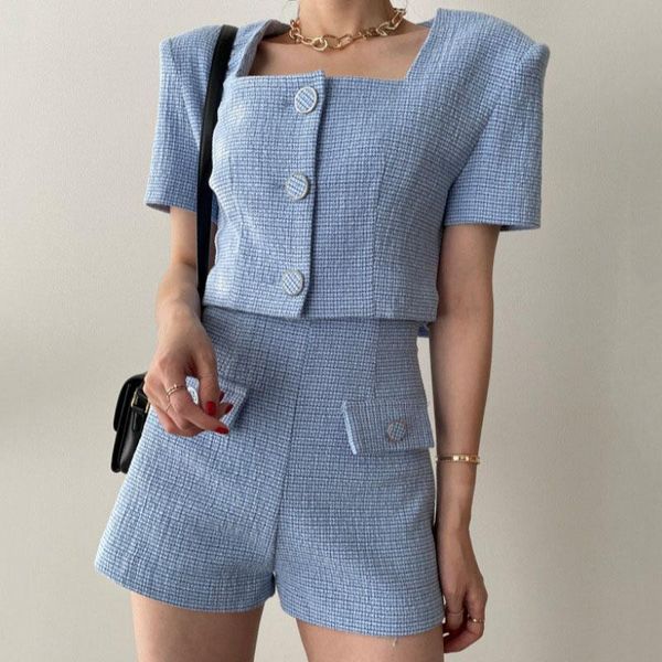 women's tracksuits korobov summer vintage square collar elegant coats and high waist a-line shorts 2 pcs sets women outfits, Gray
women's tracksuits korobov summer vintage square collar elegant coats and high waist a-line shorts 2 pcs sets women outfits, Gray