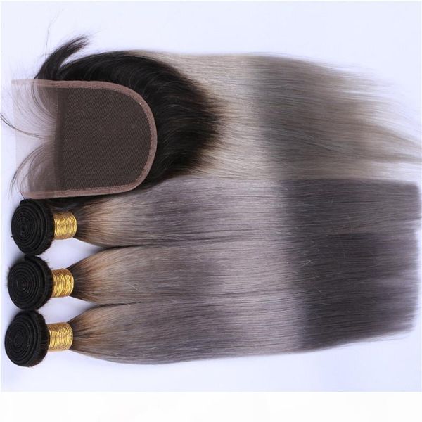brazilian silver grey ombre human hair 3bundles with closure ombre straight 1b grey dark root lace closure 4x4 with weaves extensions, Black;brown
brazilian silver grey ombre human hair 3bundles with closure ombre straight 1b grey dark root lace closure 4x4 with weaves extensions, Black;brown