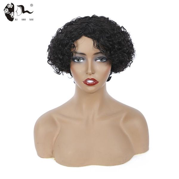 synthetic wigs xishixiushort curl pixie cut 98%human hair wig for women #1b brazilian high density glueless side part blend human, Black
synthetic wigs xishixiushort curl pixie cut 98%human hair wig for women #1b brazilian high density glueless side part blend human, Black