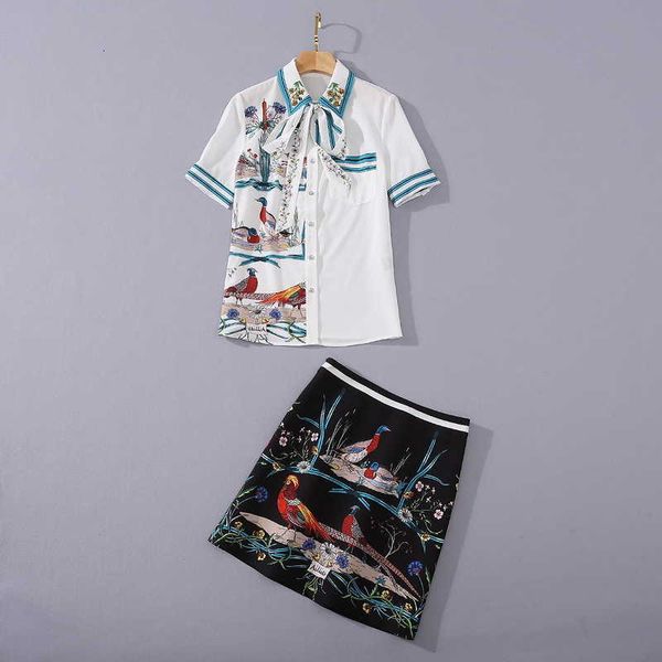 women's two piece pants european and american women's dress summer short sleeve style cartoon lapel shirt skirt animal print fashi, White
women's two piece pants european and american women's dress summer short sleeve style cartoon lapel shirt skirt animal print fashi, White