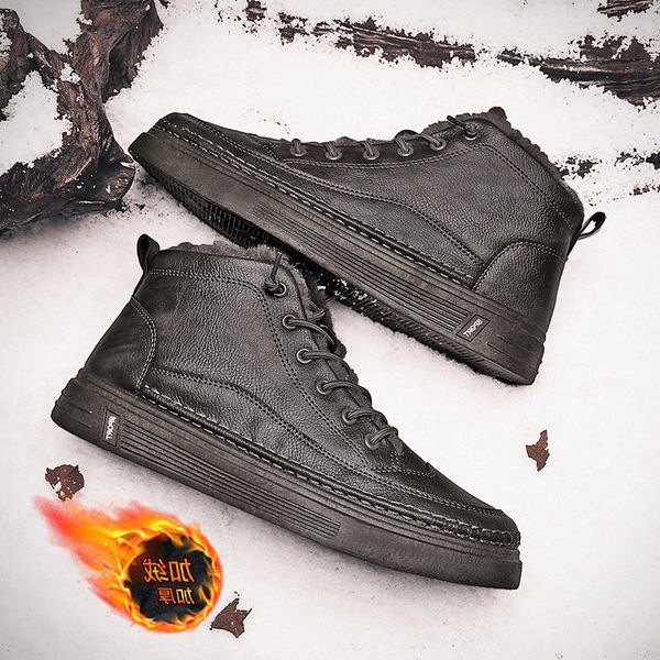 fengzhou moyuan men's classic black leather shoes high plush cotton winter warm martin boots versatile men
fengzhou moyuan men's classic black leather shoes high plush cotton winter warm martin boots versatile men