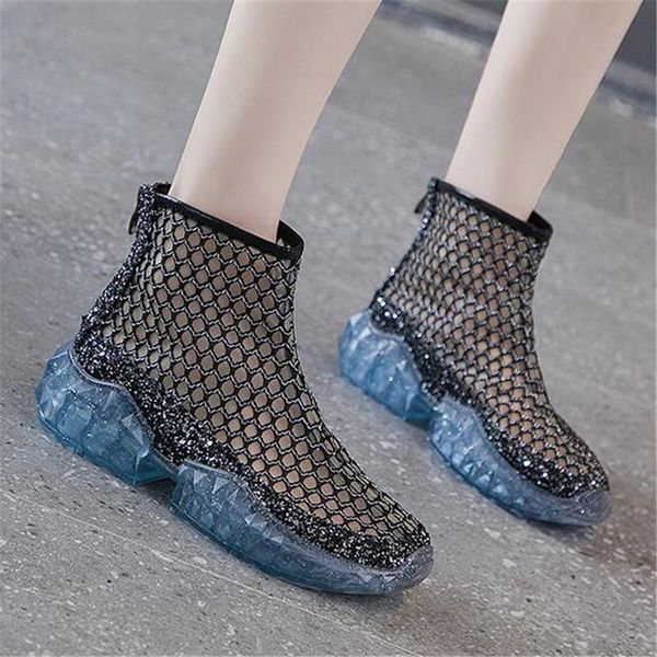 boots 2021 women's summer breathable cool ankle fashion womens mesh jelly booties transparent platform 5cm wedges shoes, Black
boots 2021 women's summer breathable cool ankle fashion womens mesh jelly booties transparent platform 5cm wedges shoes, Black