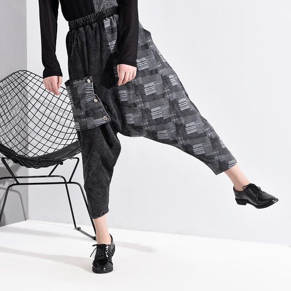 women's pants & capris lanmrem 2021 spring summer high waist hit color loose harem with pockets women fashion tide printting trousers y, Black;white
women's pants & capris lanmrem 2021 spring summer high waist hit color loose harem with pockets women fashion tide printting trousers y, Black;white
