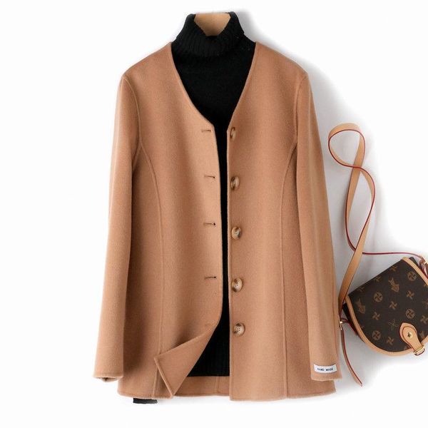 women's wool & blends women's collarless double-sided short coat 2021 autumn and winter korean version ins loose woolen jacket, Black
women's wool & blends women's collarless double-sided short coat 2021 autumn and winter korean version ins loose woolen jacket, Black
