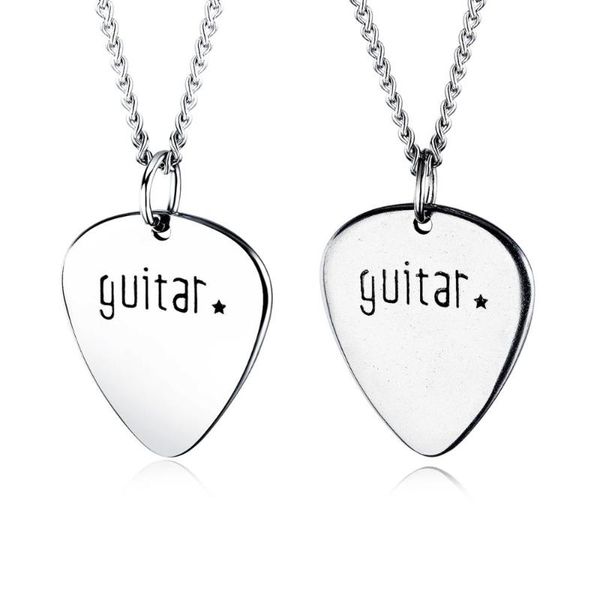 pendant necklaces cool rock n' roll style guitar pick necklace music band fans gift stainless steel 316l retail selling, Silver
pendant necklaces cool rock n' roll style guitar pick necklace music band fans gift stainless steel 316l retail selling, Silver