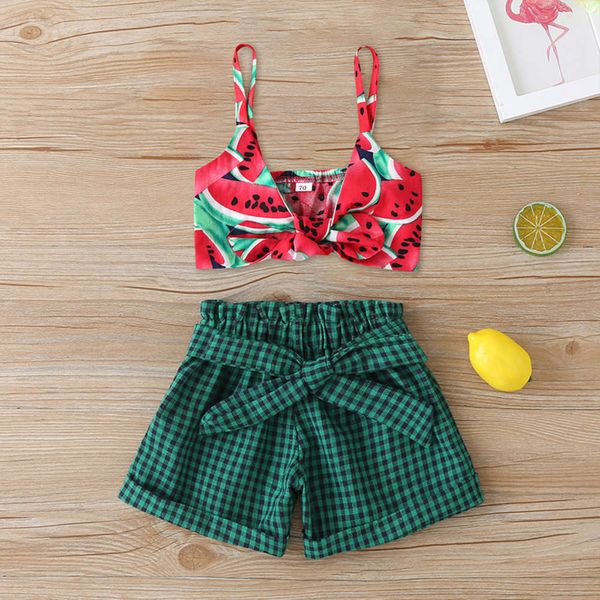 suspender 2021 girls' new shorts summer watermelon print fashion children's two piece set, White
suspender 2021 girls' new shorts summer watermelon print fashion children's two piece set, White