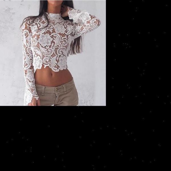 new fashion women summer long sleeve blouse casual tank lace floral high neck zipper short shirt, White
new fashion women summer long sleeve blouse casual tank lace floral high neck zipper short shirt, White