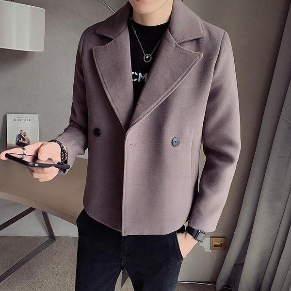men's autumn and winter new woolen cloth coat korean style trendy mid-length slim top, Black
men's autumn and winter new woolen cloth coat korean style trendy mid-length slim top, Black