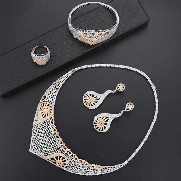earrings & necklace women wedding jewelry african beads set fashion bangle ring bridal aretes de mujer, Silver
earrings & necklace women wedding jewelry african beads set fashion bangle ring bridal aretes de mujer, Silver