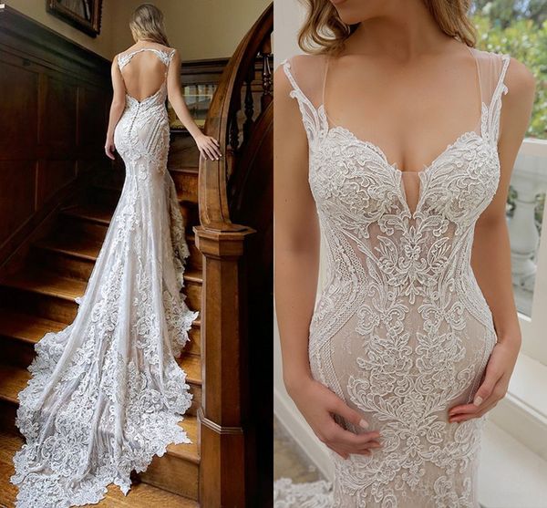 mermaid chapel train beach wedding dresses full lace applique backless trumpet country bridal dress vestido de fiesta de boda, White
mermaid chapel train beach wedding dresses full lace applique backless trumpet country bridal dress vestido de fiesta de boda, White