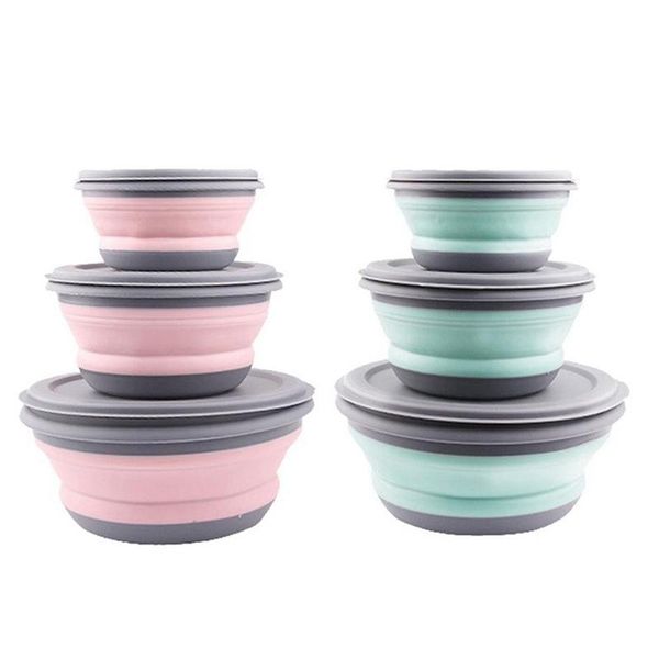 dinnerware sets 6pcs bowl lunch box folding portable silicone foldable salad with lid, 3pcs pink & blue
dinnerware sets 6pcs bowl lunch box folding portable silicone foldable salad with lid, 3pcs pink & blue