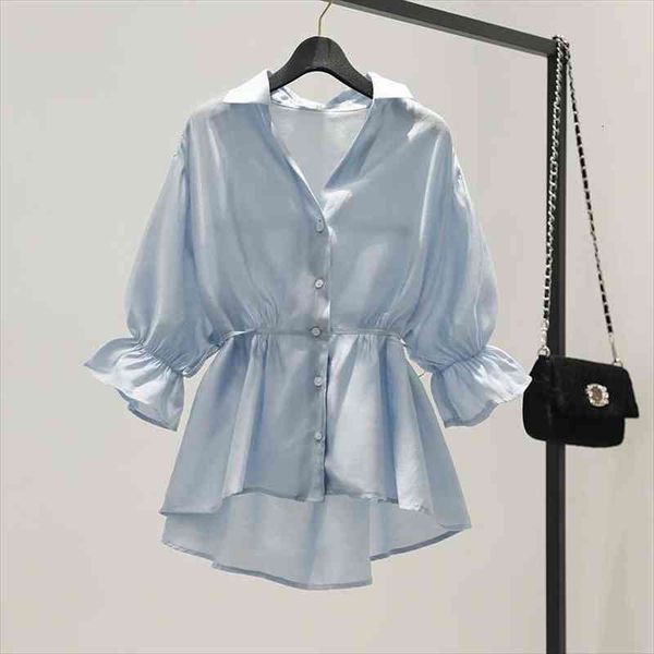 blouse women v-neck skirt summer chiffon loose lotus leaf doll shirt blusas mujer de moda, White
blouse women v-neck skirt summer chiffon loose lotus leaf doll shirt blusas mujer de moda, White
