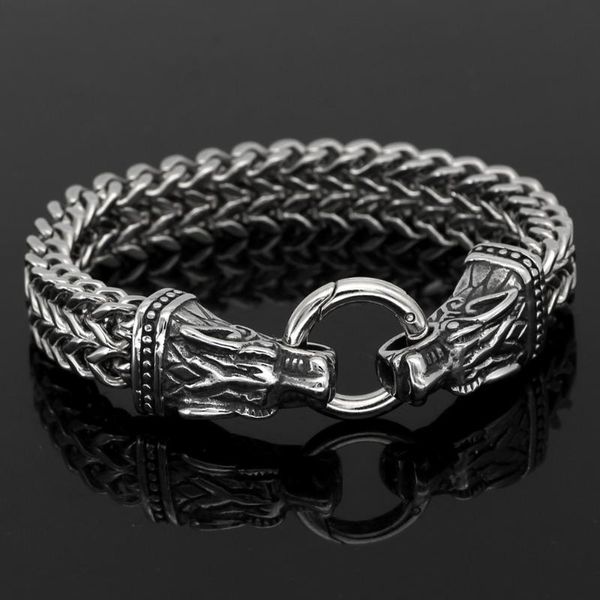 link, chain viking wolf charm bracelet stainless steel punk bracelets biker jewelry gift, Black
link, chain viking wolf charm bracelet stainless steel punk bracelets biker jewelry gift, Black