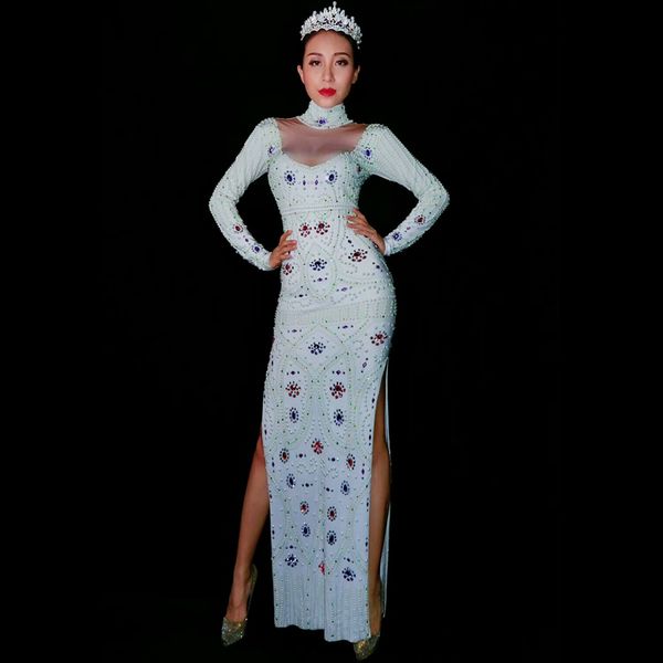 sparkly rhinestones beading long sleeve white long dress women singer stage costume birthday celebrity prom party night dresses, Black;red
sparkly rhinestones beading long sleeve white long dress women singer stage costume birthday celebrity prom party night dresses, Black;red