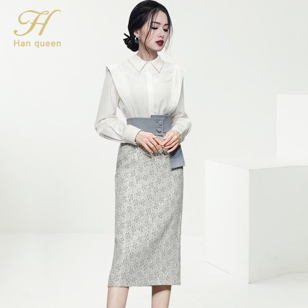 two piece dress h han queen 2 pieces set women autumn white shirts blouses and jacquard bodycon pencil skirts korean chic office lady suit
two piece dress h han queen 2 pieces set women autumn white shirts blouses and jacquard bodycon pencil skirts korean chic office lady suit