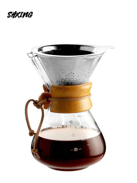 coffee pots 400ml resistant glass maker pot espresso coffe machine with stainless steel v60 filter percolators
coffee pots 400ml resistant glass maker pot espresso coffe machine with stainless steel v60 filter percolators