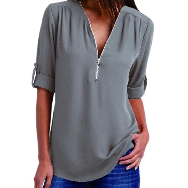 new women chiffon blouse v neck zipper large size 2021 sleeves loose cap sleeve shirt blouse casual solid ladies office blusa, White
new women chiffon blouse v neck zipper large size 2021 sleeves loose cap sleeve shirt blouse casual solid ladies office blusa, White