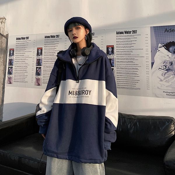 2021 new autumn harajuku style lapel stitching hit color letter printing lovers sweatshirt long sleeve hoodie tide 5btc, Black
2021 new autumn harajuku style lapel stitching hit color letter printing lovers sweatshirt long sleeve hoodie tide 5btc, Black