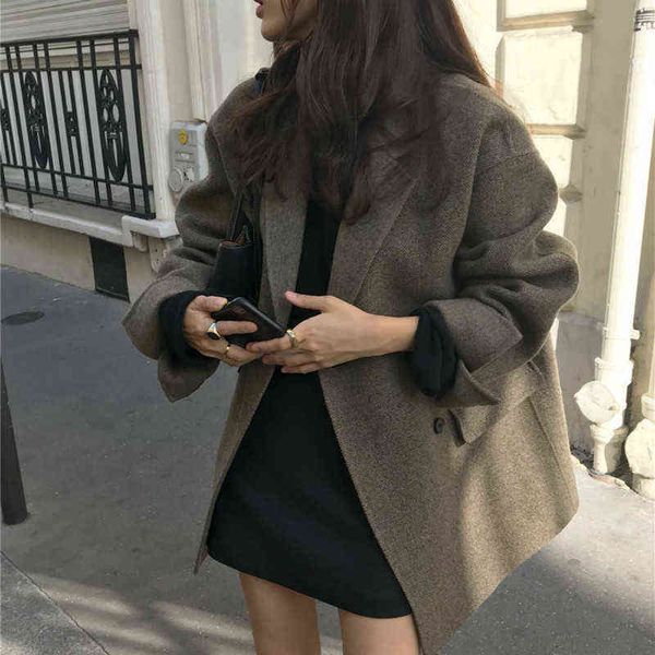 women winter elegant short cashmere overcoat wool coat loose long sleeve double breasted parka oversized chic cloak 211118, Black
women winter elegant short cashmere overcoat wool coat loose long sleeve double breasted parka oversized chic cloak 211118, Black