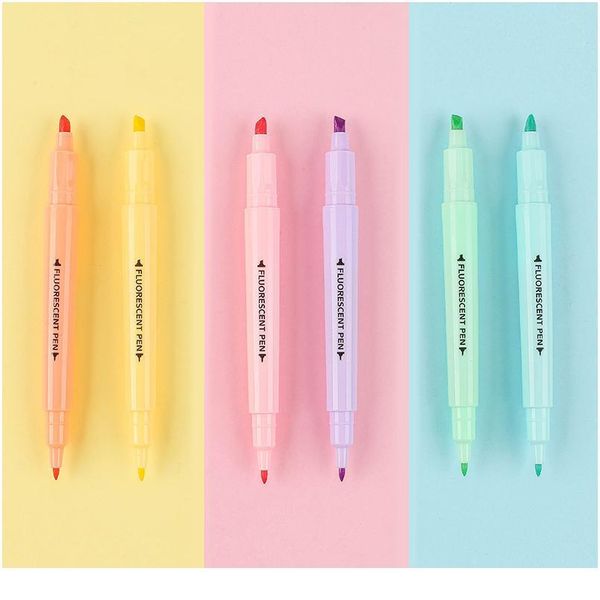 6 pcs/set candy color double headed highlighter marker pen cute fluorescent pen for marking office school writing qylvlq
6 pcs/set candy color double headed highlighter marker pen cute fluorescent pen for marking office school writing qylvlq