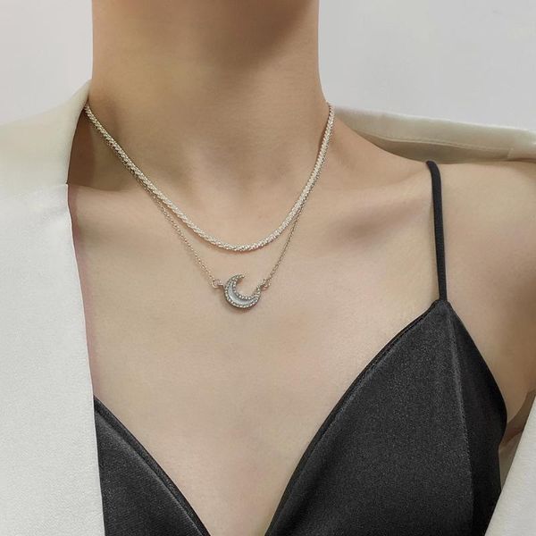 pendant necklaces u-magical shining moon double-layer necklace for women temperament rhinestone silver color metal chain jewelry
pendant necklaces u-magical shining moon double-layer necklace for women temperament rhinestone silver color metal chain jewelry