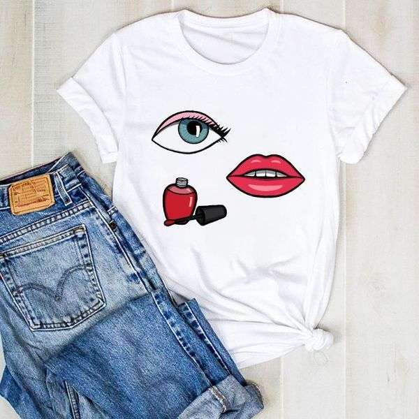 women lady fingernail eye beauty cartoon print ladies summer t tee tshirt womens female shirt clothes graphic t-shirt, White
women lady fingernail eye beauty cartoon print ladies summer t tee tshirt womens female shirt clothes graphic t-shirt, White