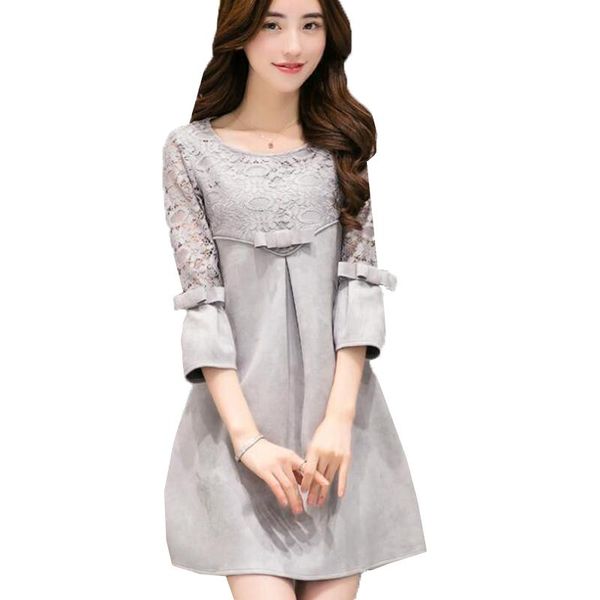 casual dresses 2021 women faux suede dress spring summer vintage lace patchwork bow slim elegant party vestidos sf119, Black;gray
casual dresses 2021 women faux suede dress spring summer vintage lace patchwork bow slim elegant party vestidos sf119, Black;gray