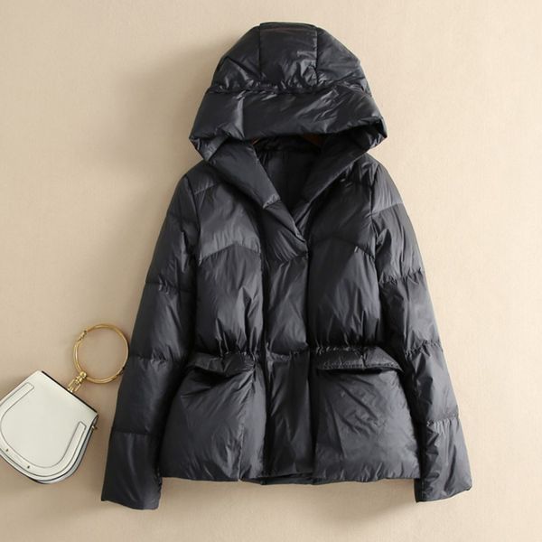 women's down & parkas high end winter hooded coat ladies pure color big pockets warm thickened short jacket boutique clothing s9jh, Black
women's down & parkas high end winter hooded coat ladies pure color big pockets warm thickened short jacket boutique clothing s9jh, Black