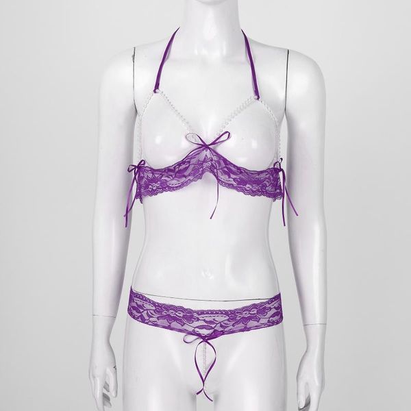 bras sets womens lingerie suit see-through lace artificial pearls set open cups unlined wireless brassiere with crotchless t-back panties, Red;black
bras sets womens lingerie suit see-through lace artificial pearls set open cups unlined wireless brassiere with crotchless t-back panties, Red;black