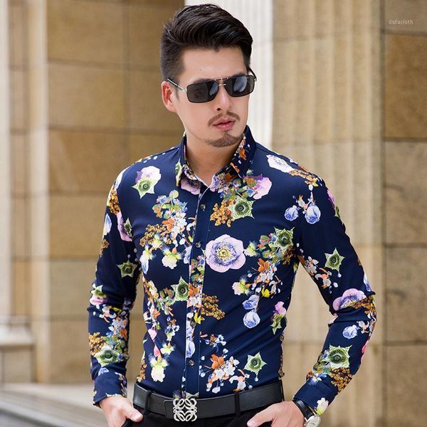 men's shirts floral printed man casual slim shirt fashion classic men dress long sleeve camisa masculina brand clothing, White;black
men's shirts floral printed man casual slim shirt fashion classic men dress long sleeve camisa masculina brand clothing, White;black