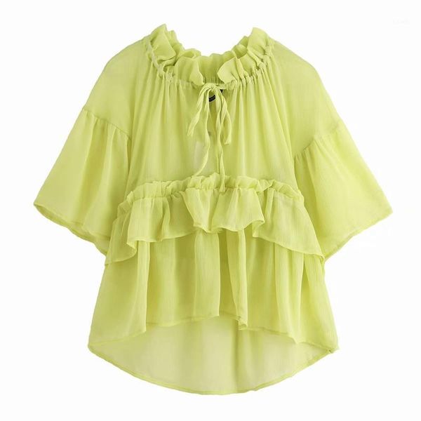 summer o neck cascading ruffles blouse see through chiffon flare sleeve shirts women casual beach vacation women's blouses &, White
summer o neck cascading ruffles blouse see through chiffon flare sleeve shirts women casual beach vacation women's blouses &, White