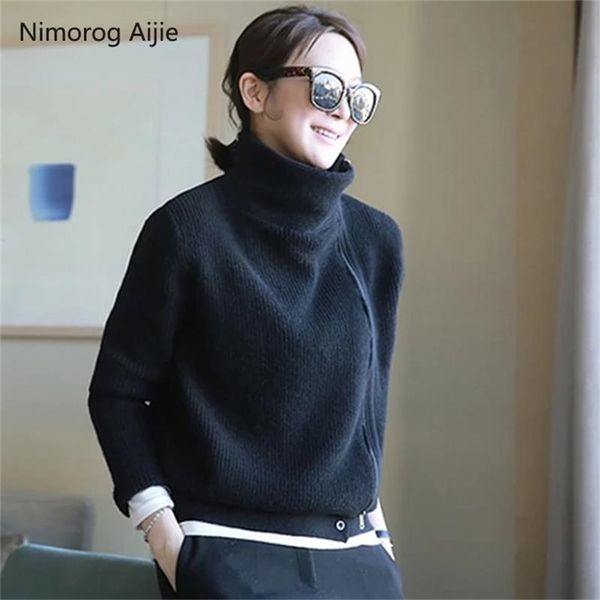 women sweater autumn winter turtleneck cardigan cashmere cardigan knitting winter coat 211011, White;black
women sweater autumn winter turtleneck cardigan cashmere cardigan knitting winter coat 211011, White;black