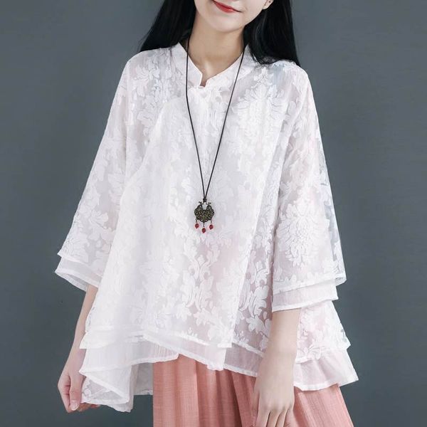 2021 new tunic women lace white black cotton linen vintage button up shirt ladies casual blouse 3/4 sleeve stand collar cuaj
2021 new tunic women lace white black cotton linen vintage button up shirt ladies casual blouse 3/4 sleeve stand collar cuaj