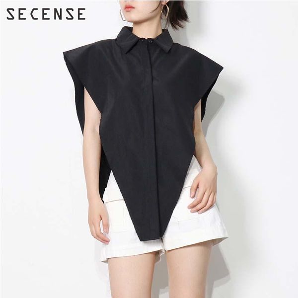 women's polos women casual clothing minimalist black shirt sleeveless lapel turndown collar blouse female fashion single-breasted 2021, White
women's polos women casual clothing minimalist black shirt sleeveless lapel turndown collar blouse female fashion single-breasted 2021, White