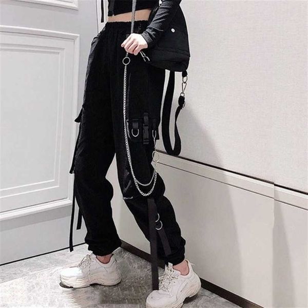 women elastic waist loose streetwear cargo pants female fashion ankle-length jogging sport trousers ladies plus szie casual pant 211124, Black;white
women elastic waist loose streetwear cargo pants female fashion ankle-length jogging sport trousers ladies plus szie casual pant 211124, Black;white