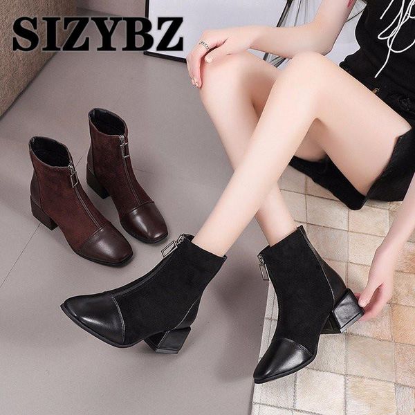 boots ankle for women fashion square toe shoes pu leather short zipper suede heels comfortable casual lady, Black
boots ankle for women fashion square toe shoes pu leather short zipper suede heels comfortable casual lady, Black
