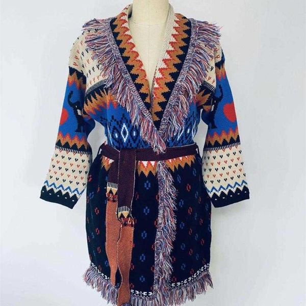 women's knits & tees women winter autumn jacquard cashmere cardigans bohemian style tassels belt knitted coat c124, White
women's knits & tees women winter autumn jacquard cashmere cardigans bohemian style tassels belt knitted coat c124, White