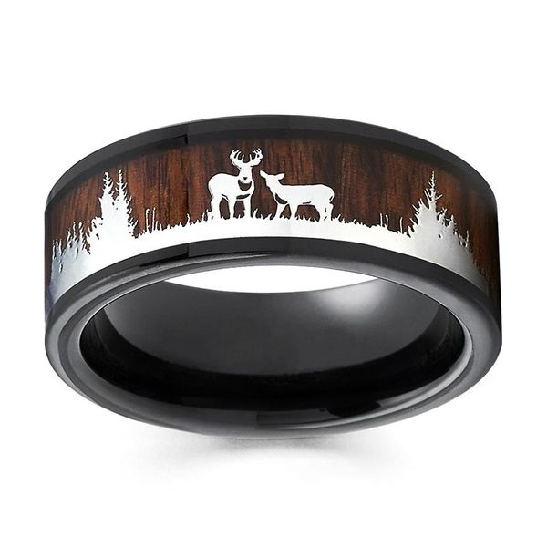 wedding rings fashion rose gold black tungsten hunting men's ring vintage deer silhouette wooden engagement jewellery, Slivery;golden
wedding rings fashion rose gold black tungsten hunting men's ring vintage deer silhouette wooden engagement jewellery, Slivery;golden