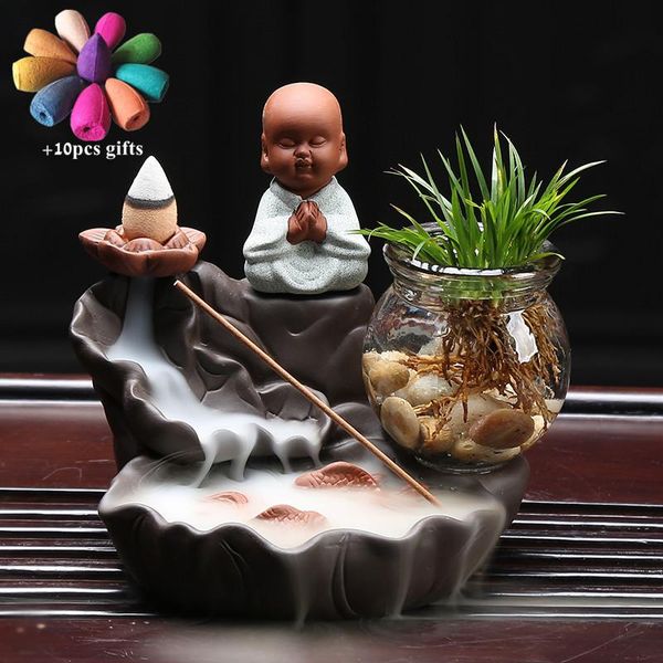 fragrance lamps ceramic little monk lotus pond fish backflow incense burner stick holder buddha waterfall censer home decor +10pcs cones
fragrance lamps ceramic little monk lotus pond fish backflow incense burner stick holder buddha waterfall censer home decor +10pcs cones