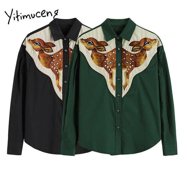 yitimuceng vintage blouse women embroidery button up shirts long sleeve turn-down collar black spring fashion 210601, White
yitimuceng vintage blouse women embroidery button up shirts long sleeve turn-down collar black spring fashion 210601, White