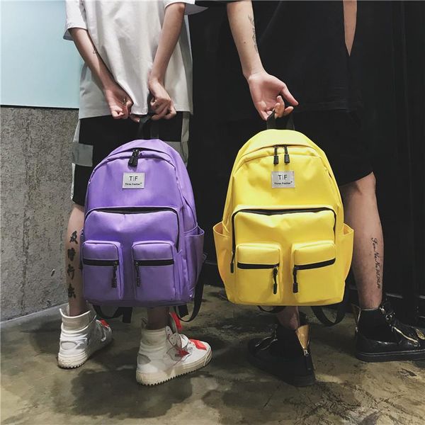 backpack cool double pocket design college style simple and versatile solid color boys girls student schoolbag
backpack cool double pocket design college style simple and versatile solid color boys girls student schoolbag