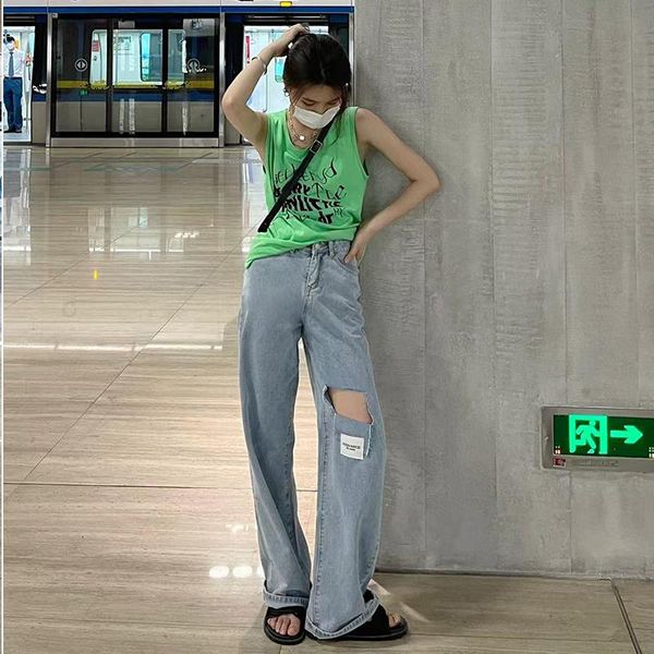 women's jeans high waisted women ripped korean streetwear fashion wide leg casual pants straight 2021 summer baggy ladies denim, Blue
women's jeans high waisted women ripped korean streetwear fashion wide leg casual pants straight 2021 summer baggy ladies denim, Blue