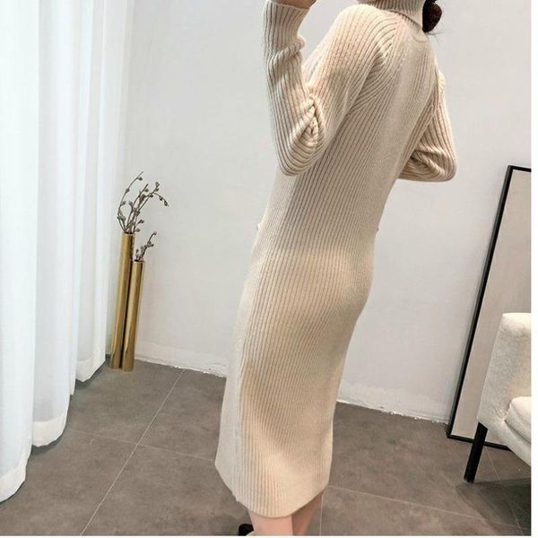 casual dresses 2021 autumn winter women sweater dress lady knitted turtleneck solid warm full sleeve vestidos female loose n108, Black;gray
casual dresses 2021 autumn winter women sweater dress lady knitted turtleneck solid warm full sleeve vestidos female loose n108, Black;gray