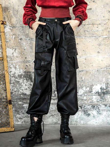 women's pants & capris punk rave women loose slim tooling female autumn dark black pu leatgher beam foot casual, Black;white
women's pants & capris punk rave women loose slim tooling female autumn dark black pu leatgher beam foot casual, Black;white