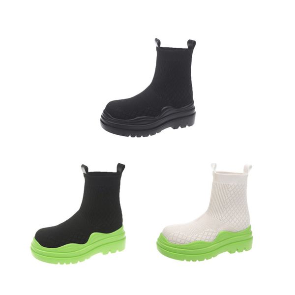 2021 thick bottom knitted mesh breathable martin boots fashion leisure / dlj73005, Black