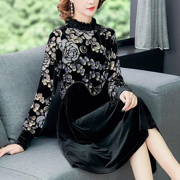 casual dresses women's round neck long sleeve carved dress 2021 autumn winter loose large size vestidos gold velvet l32, Black;gray
casual dresses women's round neck long sleeve carved dress 2021 autumn winter loose large size vestidos gold velvet l32, Black;gray