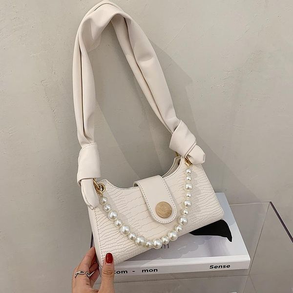 cross body elegant crocodile pattern small pu leather armpit bag for women 2021 pearl chain shoulder handbags female travel hand 
cross body elegant crocodile pattern small pu leather armpit bag for women 2021 pearl chain shoulder handbags female travel hand