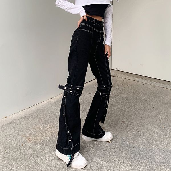 white thread casual black denim pants hip hop high waist jeans woman with strips harajuku fashion trousers ladies, Black;white
white thread casual black denim pants hip hop high waist jeans woman with strips harajuku fashion trousers ladies, Black;white